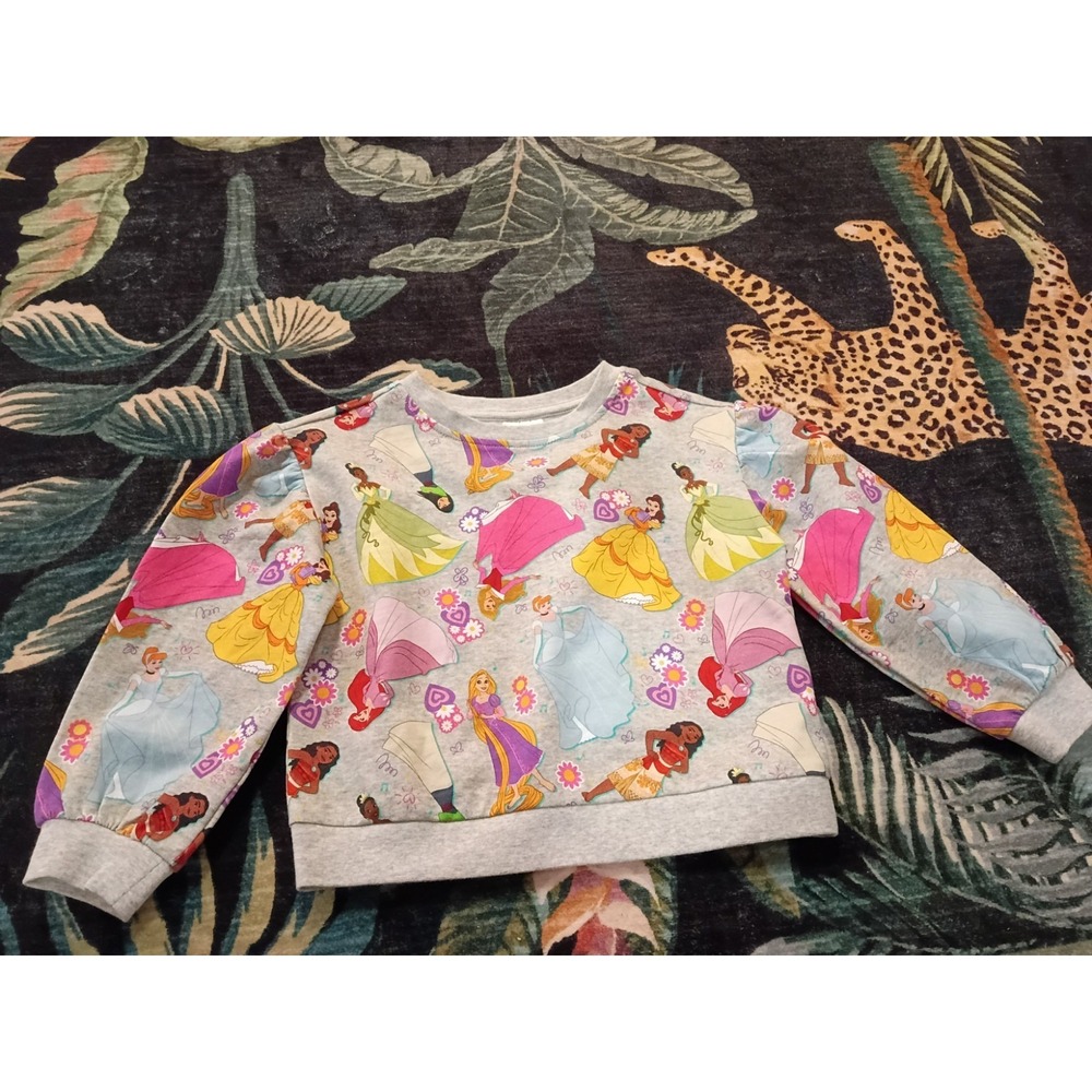 Disney Princess Sweatshirt Girls Size 4Y All Princesses All Over